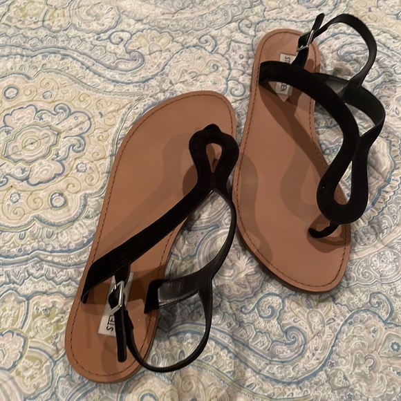 Steve Madden Black Velvet Sandals - Picture 2 of 3